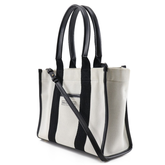 Balenciaga Bag Small Shoulder Black 2WAY Canvas Tote - Picture 1 of 10